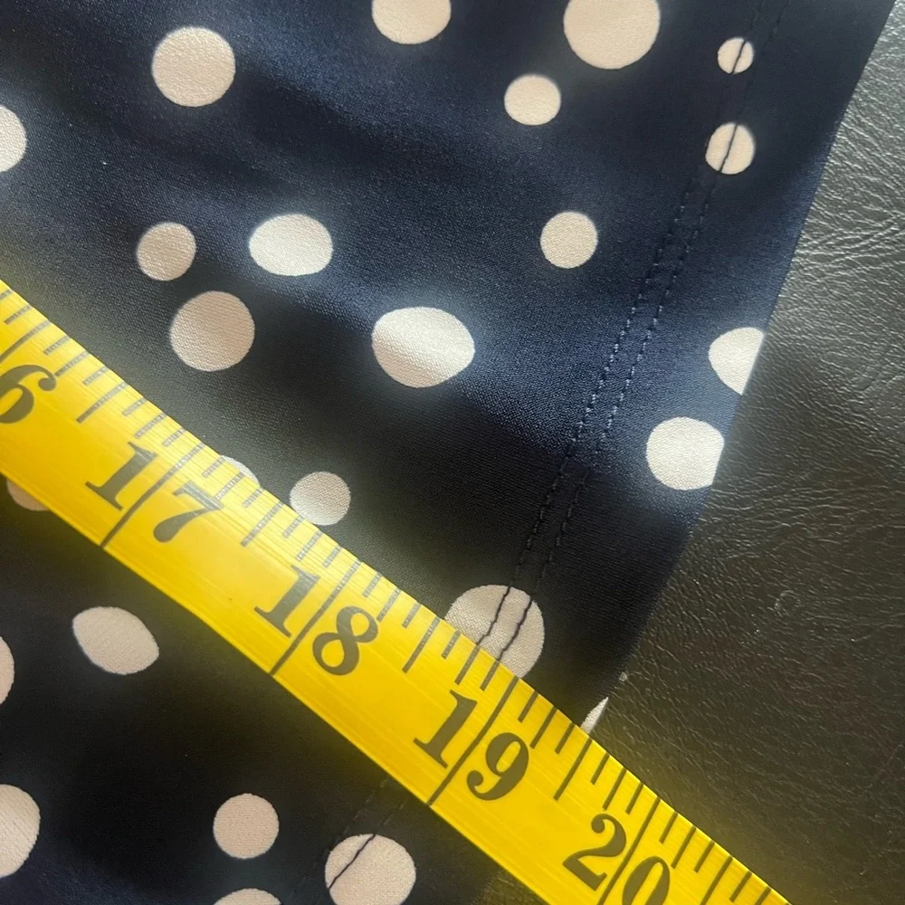 Susan Graver XL skirt flared navy white polka dot packable travel soft